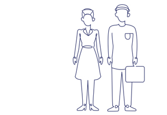 Outline figure of man and woman